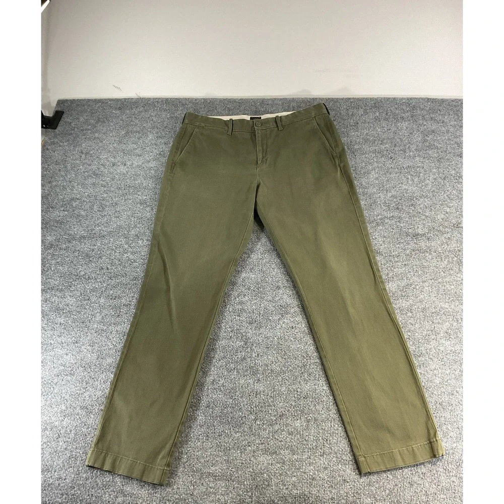 J.Crew 770 Straight Men's 34x32 Stretch Chino Pants Olive Green Casual Preppy